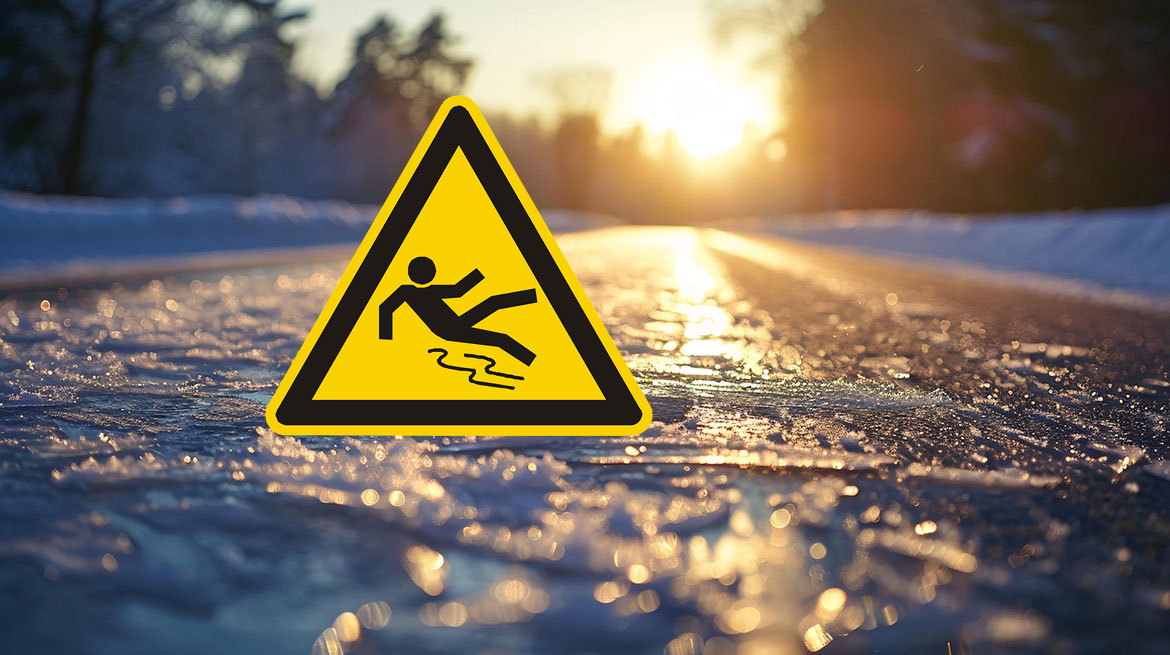 Glatteis-Warnung